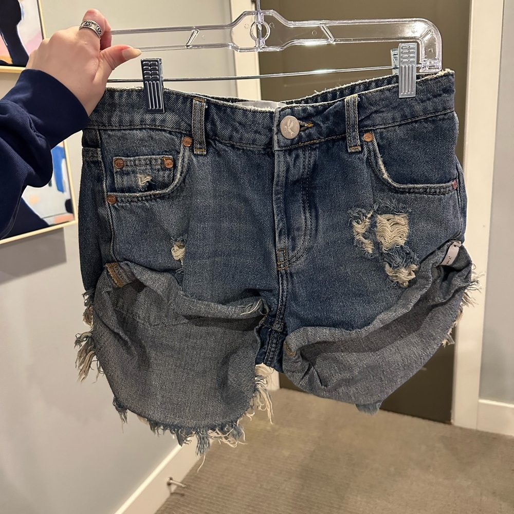 dark washed jean shorts